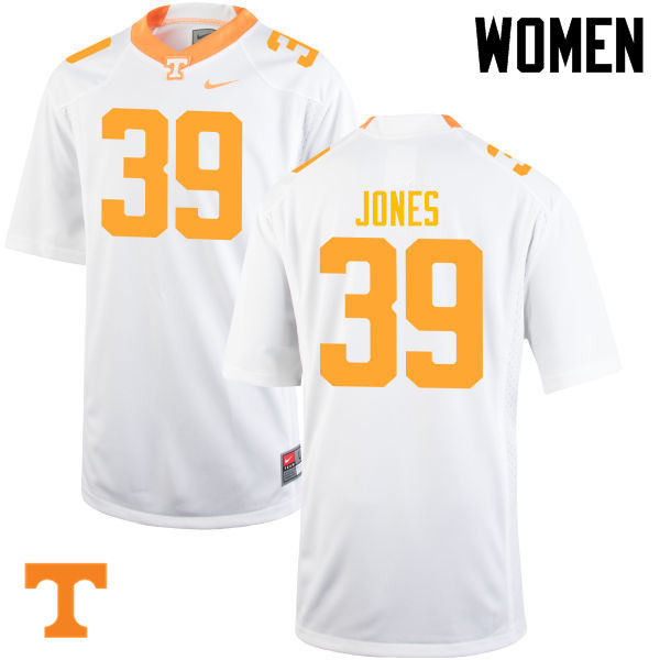 Women #39 Alex Jones Tennessee Volunteers College Football Jerseys-White